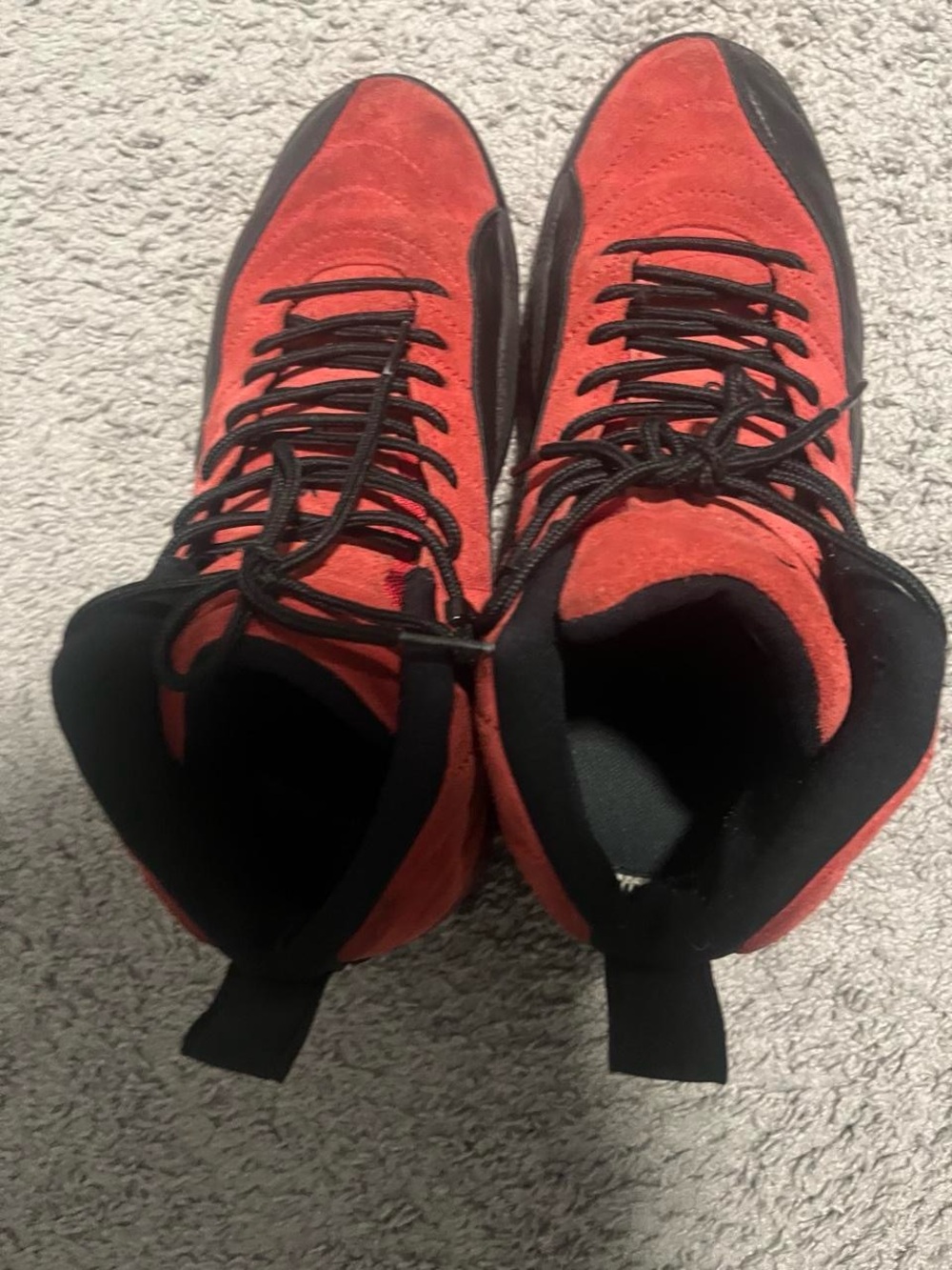 Jordan Men's Red and Black Suede Sneakers - Picture 4 of 4